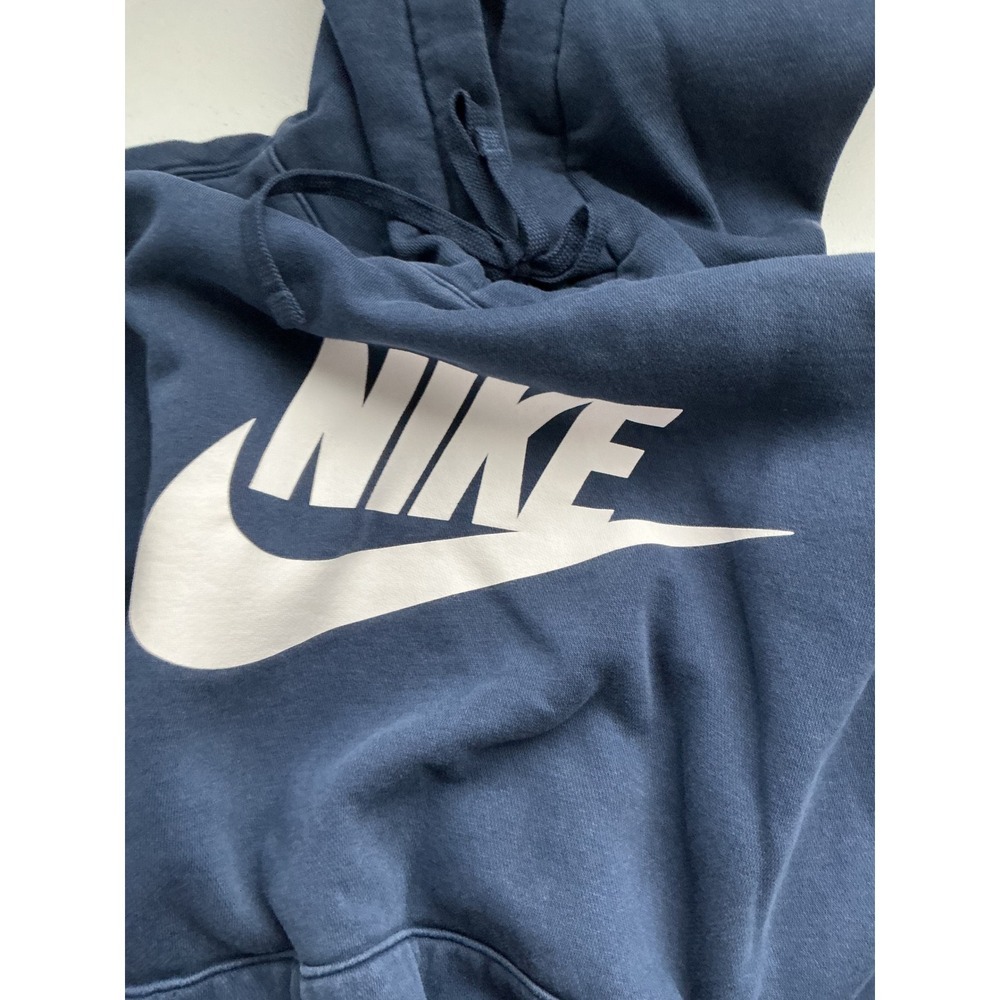 Nike Men's Navy Blue Graphic Hoodie Sweatshirt Size L - Picture 2 of 4
